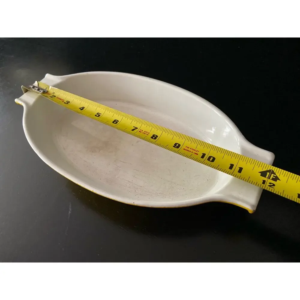 COPCO #7409 Michael Lax Design Yellow Enameled Cast Iron Dish